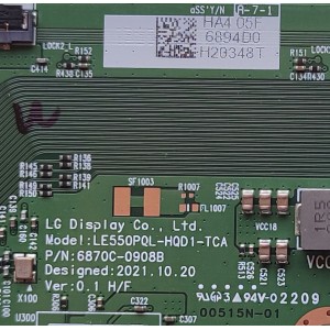 T-CON PARA TV LG / NUMERO DE PARTE 6871l-6894D / 6870c-0908B / LE650PQY (HQ)(C2) / PANEL AC650AQY AQA1_RS / MODELO OLED65A2PUA.DUSQLJR	